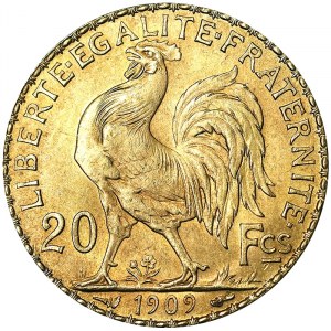 Francja, Trzecia Republika (1870-1940), 20 franków 1909, A Paryż