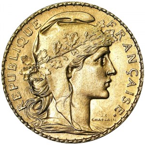 Francja, Trzecia Republika (1870-1940), 20 franków 1909, A Paryż
