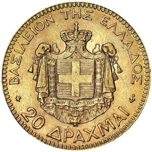 Řecko, království, Jiří I. (1863-1913), 20 drachmai 1876