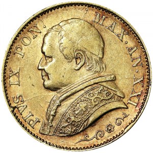 Państwa włoskie, Rzym (państwo papieskie), Pio IX (1866-1870), 20 lirów 1866, Rzym