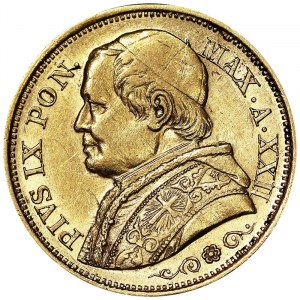 États italiens, Rome (État pontifical), Pie IX (1866-1870), 20 Lire 1867, Rome