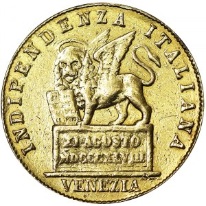 États italiens, Venise, Gouvernement provisoire de Venise (1848-1849), 20 Lire 1848, Venise