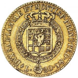 Itálie, Sardinské království (1324-1861), Vittorio Emanuele I. (1802-1821), 20 lir 1816, Turín