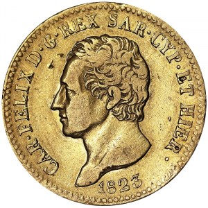 Italy, Kingdom of Sardinia (1324-1861), Carlo Felice (1821-1831), 20 Lire 1823, Turin