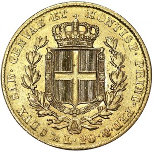 Italia, Regno di Sardegna (1324-1861), Carlo Alberto (1831-1849), 20 Lire 1838, Genova