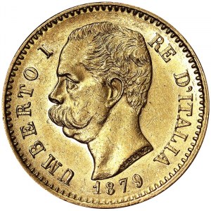 Taliansko, Talianske kráľovstvo, Umberto I. (1878-1900), 20 Lire 1879, Rím