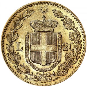 Italie, Royaume d'Italie, Umberto I (1878-1900), 20 Lire 1879, Rome