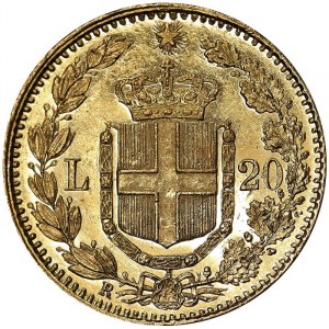 Itálie, Italské království, Umberto I. (1878-1900), 20 lir 1883, Řím