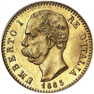 Itálie, Italské království, Umberto I. (1878-1900), 20 lir 1885, Řím