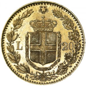 Itálie, Italské království, Umberto I. (1878-1900), 20 lir 1893, Řím