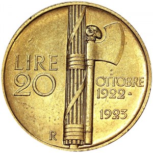 Włochy, Królestwo Włoch, Vittorio Emanuele III (1900-1946), 20 lirów 1923, Rzym
