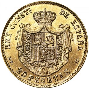 Španělsko, Království, Francisco Franco (1939-1975), 20 peset 1887 *1961, Madrid