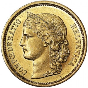 Szwajcaria, Konfederacja Szwajcarska (1848 - zm.), 20 franków 1883 r.