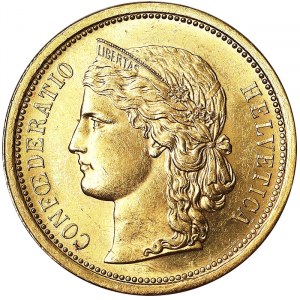 Švajčiarsko, Švajčiarska konfederácia (1848-dátum), 20 frankov 1886
