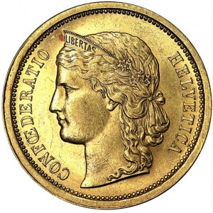 Switzerland, Swiss Confederation (1848-date), 20 Francs 1886