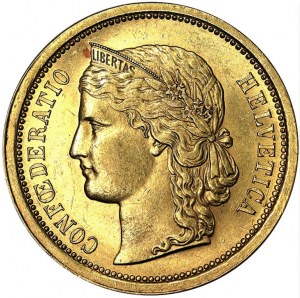 Switzerland, Swiss Confederation (1848-date), 20 Francs 1886