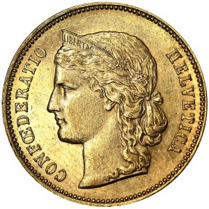 Szwajcaria, Konfederacja Szwajcarska (1848 - zm.), 20 franków 1894 r.
