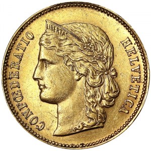 Szwajcaria, Konfederacja Szwajcarska (1848 - zm.), 20 franków 1896 r.