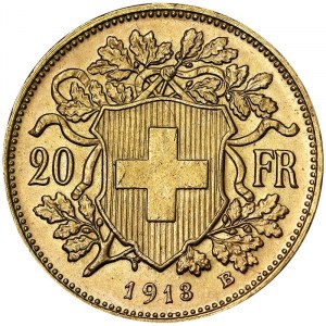 Schweiz, Schweizerische Eidgenossenschaft (1848-datum), 20 Franken 1913