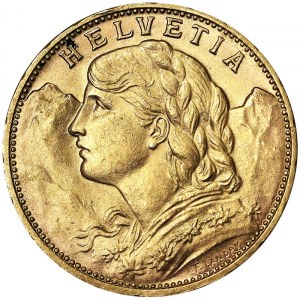 Suisse, Confédération suisse (1848-date), 20 Francs 1913