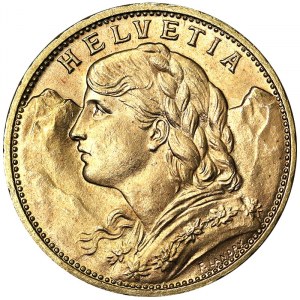 Szwajcaria, Konfederacja Szwajcarska (1848 - zm.), 20 franków 1915