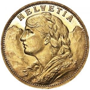 Suisse, Confédération suisse (1848-date), 20 Francs 1925