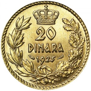 Yugoslavia, Kingdom Of The Serbs, Croats And Slovenes (1918-1929), Alexander I (1921-1929), 20 Dinara 1925