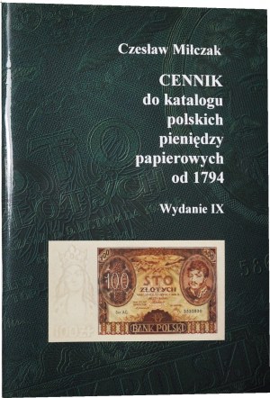Cz. Miłczak, ceník, 9. vydání