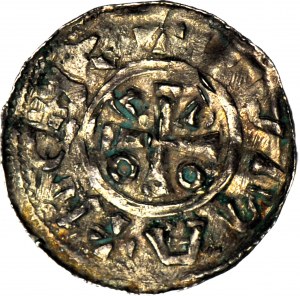 Imitácia denára s kaplnkou Otta a Adelaidy, 11. storočie.
