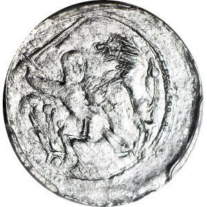 R-, W. II Wygnaniec 1138-1146, krakovský denár, bojujúci lev, razený