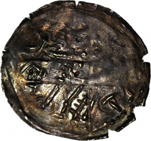 Boleslao I l'Alto 1163-1201, Denario 1177-1201 circa, Figure/Croce larga, R2