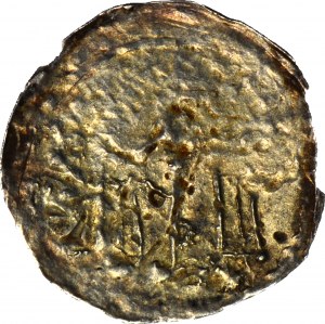 Boleslaus I. der Lange 1163-1201, Denar ca. 1177-1201, Figuren/Breitkreuz, R2