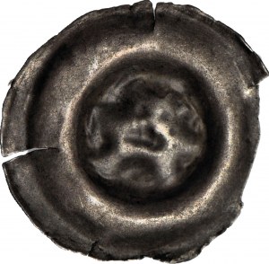 Polsko, Brakteat 13./14. století, naproti korunovaná hlava vola