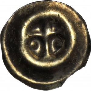 RR-, Danzica Pomerania, Svjatopolk II il Grande 1220-1266, Brakteat, Giglio - palline sui lati