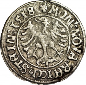 RR-, Slesia, Ducato di Ziębice-Oleśnica, Carlo I, centesimo 1518, Zloty Stok, R5