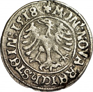 RR-, Śląsk, Księstwo Ziębicko-Oleśnickie, Karol I, grosz 1518, Złoty Stok, R5