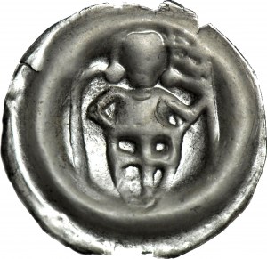 RR-, Teutonic Order, Brakteat 1247-1258, Torun, Knight with shield, rare