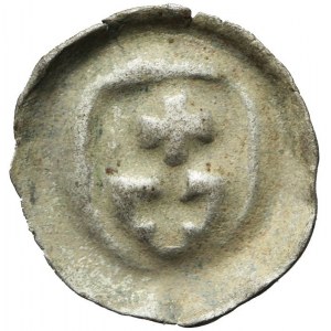 Casimiro IV Jagellone 1446-1492, Brakteat, Elbląg, scudo con stemma della città