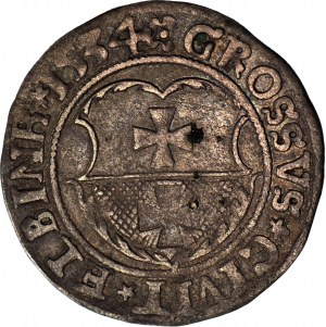 Sigismund I the Old, 1534 penny, Elblag, ELBINK, PRVS