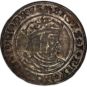 Žigmund I. Starý, groš 1529, Toruň, PRVS/PRVSS, pekný