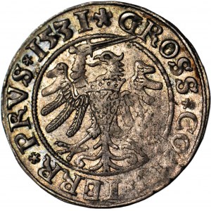 Sigismund I the Old, 1531 penny, Torun, PRVS/PRVS, nice