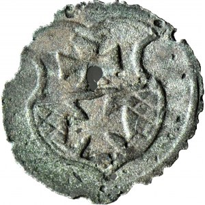 RR-, Sigismund I the Old, Denarius without date, Elblag, heart-shaped shields