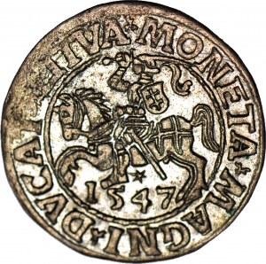 Zygmunt II August, Półgrosz 1547, Wilno, piękny