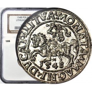 Sigismond II Auguste, demi-penny 1548, Vilnius, LI/LITVA, frappé