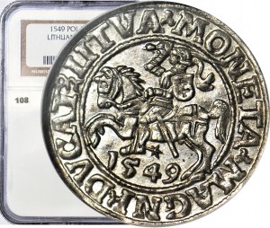 Sigismund II. Augustus, Halbpfennig 1549, Wilna, geprägt