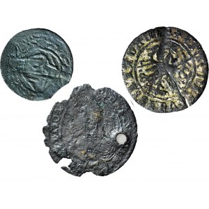 Set of 3 forgeries from the era Sigismund the Old half-penny, Sigismund III Shelagus, Silesia 3 krajcars.