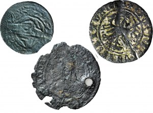 Ensemble de 3 faux Sigismond l'Ancien demi-penny, Sigismond III shilling, Silésie 3 krajcars