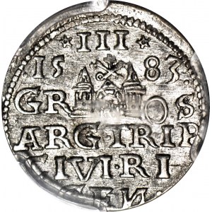 Stefan Batory, Trojak 1583, Riga, seltener Jahrgang, schön