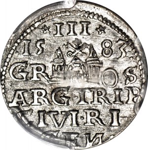 Stefan Batory, Trojak 1583, Ryga, rzadszy rocznik, piękny