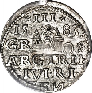 Stefan Batory, Trojak 1583, Riga, vzácnejší ročník, krásny